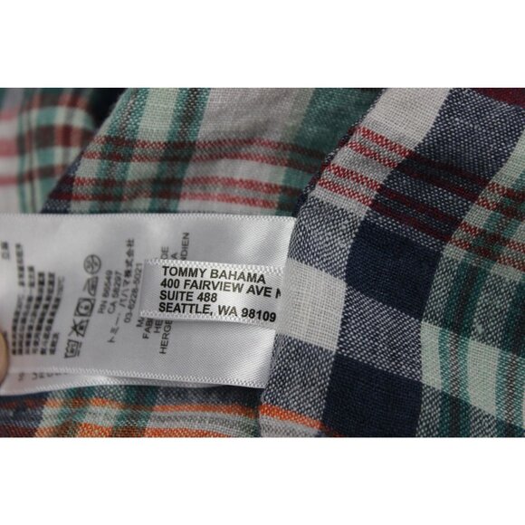 Tommy Bahama Plaid Linen Shirt Men’s XLT Button Front Multicolor Lightweight - Picture 11 of 11